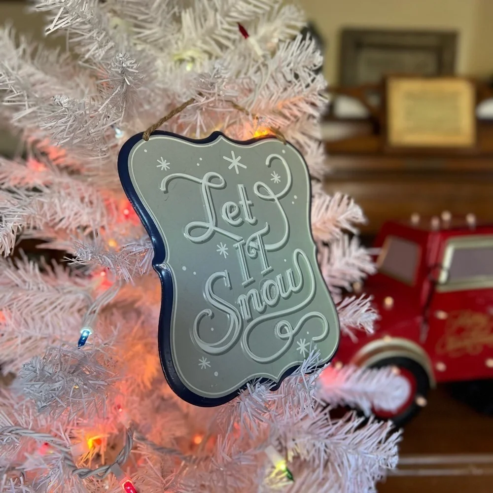 Large Vintage Let it Snow Christmas Christmas Ornament